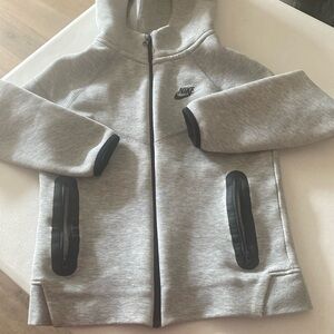 Nike Kids Grey Zip Hoodie with Black Trim